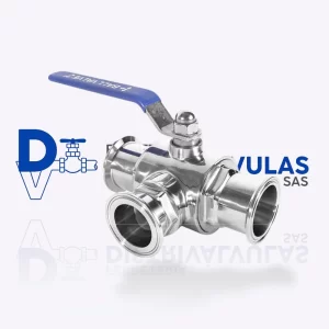 VÁLVULA DE BOLA 3 VIAS INOX CLAMP